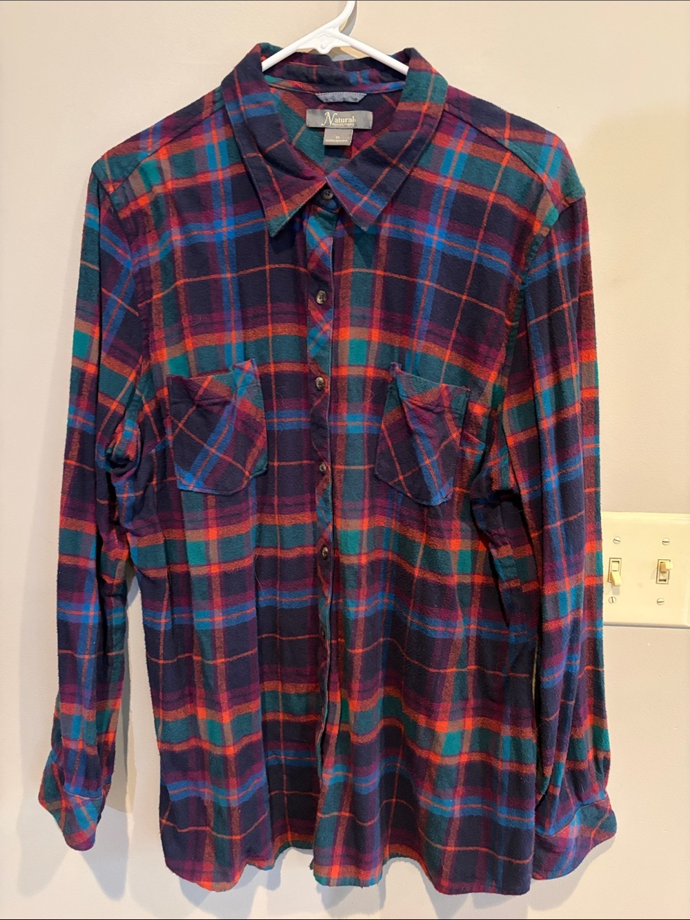 Teal Plaid Flannel Shirt